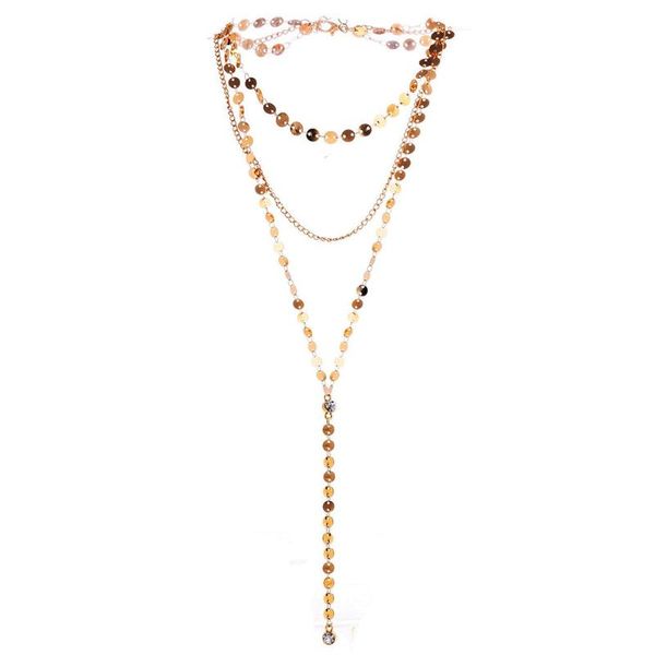 pendant necklaces stainless steel multilayer sequins chain tasse crystal necklace for woman y shape disc choker, Silver
pendant necklaces stainless steel multilayer sequins chain tasse crystal necklace for woman y shape disc choker, Silver