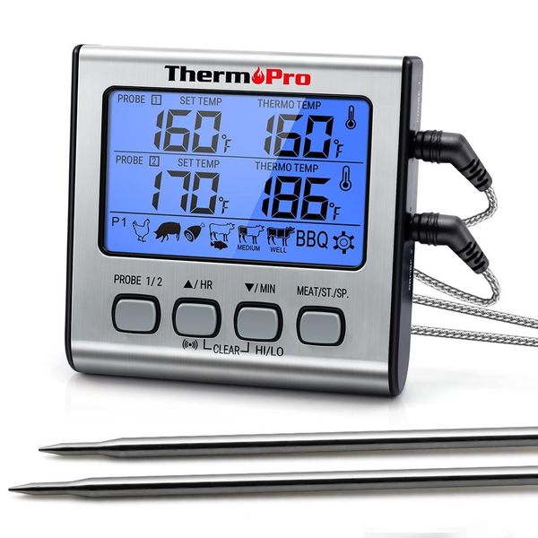 thermopro tp17 dual probe outdoor cooking meat thermometer large lcd backlight food grill thermometer with timer mode for smoker t200603
thermopro tp17 dual probe outdoor cooking meat thermometer large lcd backlight food grill thermometer with timer mode for smoker t200603