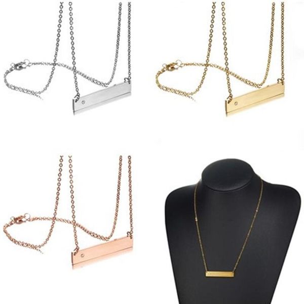 chains fashion silver color gold rose stainless steel blank bar pendant necklace 18" for charm women girl
chains fashion silver color gold rose stainless steel blank bar pendant necklace 18" for charm women girl