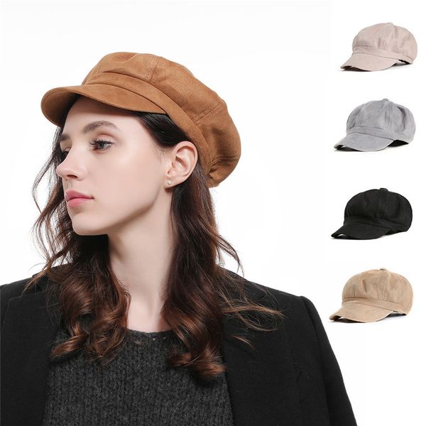 stingy brim hats 2021 ladies hat suede octagonal british retro casual solid color cap fashion painter, Blue;gray
stingy brim hats 2021 ladies hat suede octagonal british retro casual solid color cap fashion painter, Blue;gray