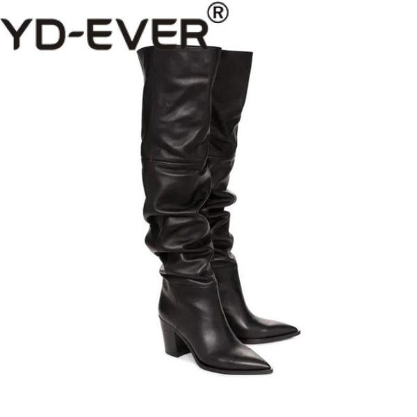boots winter over the knee women natural genuine leather thick high heel thigh pleated long shoes ladies fall, Black
boots winter over the knee women natural genuine leather thick high heel thigh pleated long shoes ladies fall, Black