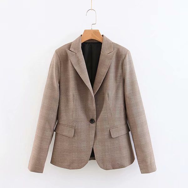 women's jacket 2020 new fashion casual temperament loose solid color plaid single button small suit single coat, White;black
women's jacket 2020 new fashion casual temperament loose solid color plaid single button small suit single coat, White;black