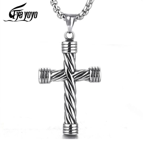 eyeyoyo stainless steel cross pendant necklaces for men hip hop fashion vintage necklace male classic wish prayer cross jewelry, Silver
eyeyoyo stainless steel cross pendant necklaces for men hip hop fashion vintage necklace male classic wish prayer cross jewelry, Silver