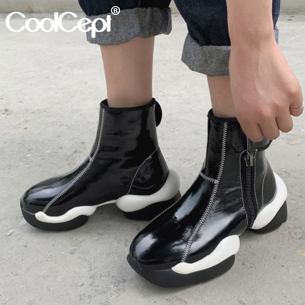coolcept new women ankle boots real leather thick bottom mixed color women winter autumn short boots footwear size 34-42, Black
coolcept new women ankle boots real leather thick bottom mixed color women winter autumn short boots footwear size 34-42, Black
