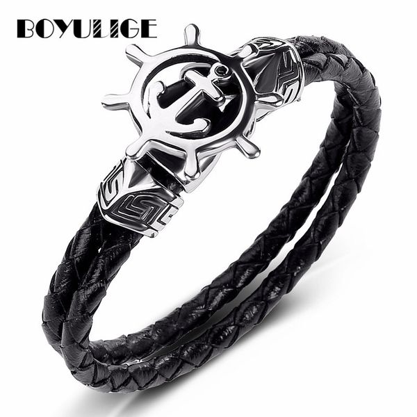 boyulige new genuine multi-layer leather bracelet men anchor rudder stainless steel bracelets for women easy hook navy nautical, Golden;silver
boyulige new genuine multi-layer leather bracelet men anchor rudder stainless steel bracelets for women easy hook navy nautical, Golden;silver