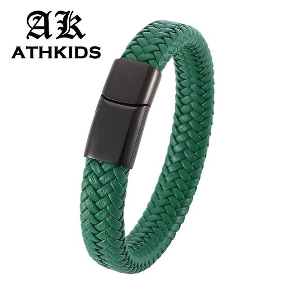 fashion men jewelry green leather rope bracelets male wrist band stainless steel magnetic clasp punk bracelet bangle gifts pd016, Golden;silver
fashion men jewelry green leather rope bracelets male wrist band stainless steel magnetic clasp punk bracelet bangle gifts pd016, Golden;silver