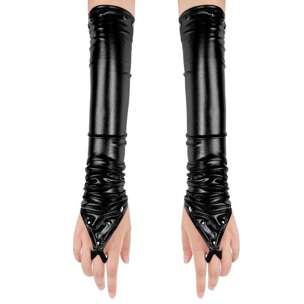 five fingers gloves women ladies wetlook metallic fingerless latex with rivets patent leather elbow length long night club dancewear, Blue;gray
five fingers gloves women ladies wetlook metallic fingerless latex with rivets patent leather elbow length long night club dancewear, Blue;gray