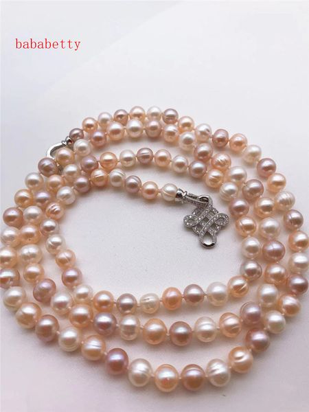 chains natural freshwater pearl 7-8mm white multicolor necklace sweater chain 75cm, Silver
chains natural freshwater pearl 7-8mm white multicolor necklace sweater chain 75cm, Silver