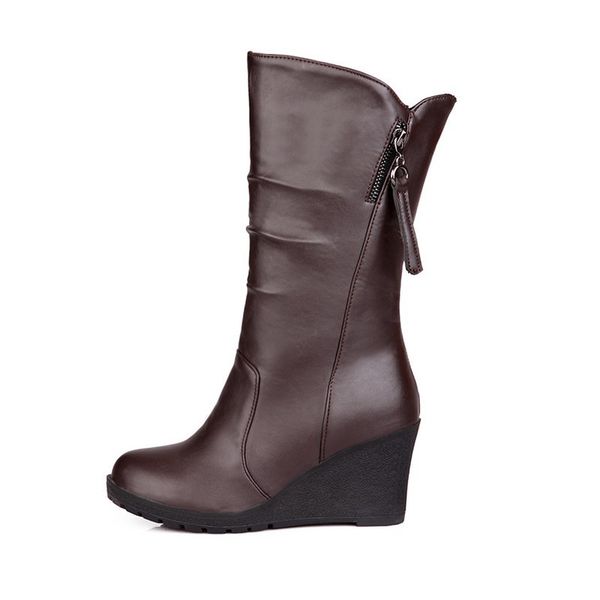 boots plus size womens winter round toe zipper wedges chaussures femme brown comfortable pu leather shoes zapatillas mujer, Black
boots plus size womens winter round toe zipper wedges chaussures femme brown comfortable pu leather shoes zapatillas mujer, Black