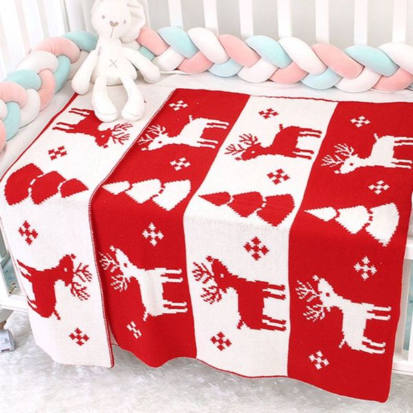Baby Christmas Blanket Infant Stroller Bed Cover Soft Swaddle Bedding Newborn Boys Girls Receiving Wrap Quilt 100x80cm