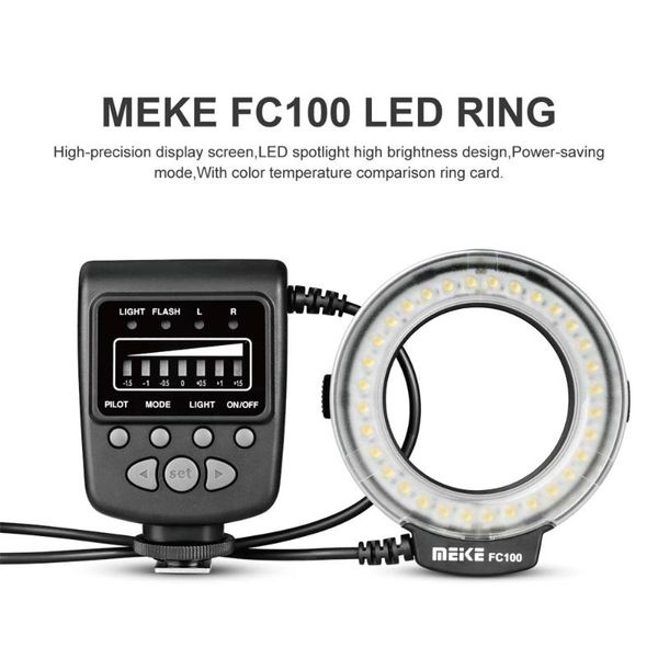 flashes speedlite led flash light ring fill lamp meike fc100 single contact type universal manual for dslr camera
flashes speedlite led flash light ring fill lamp meike fc100 single contact type universal manual for dslr camera
