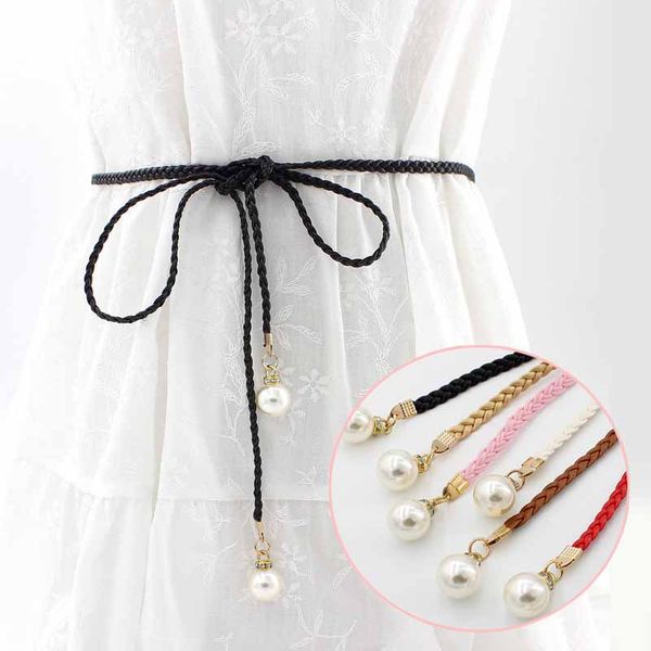 весна лето мода weave женщины ремни pearl украшения тонкая талия rope tie узелок пояса, Black;brown
весна лето мода weave женщины ремни pearl украшения тонкая талия rope tie узелок пояса, Black;brown