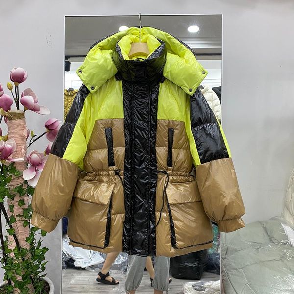 2020 new winter women korean loose white duck down coat female constract color patchwork hooded outwear oversize parkas s87, Black
2020 new winter women korean loose white duck down coat female constract color patchwork hooded outwear oversize parkas s87, Black