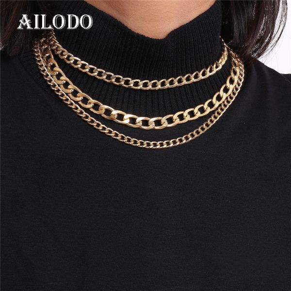 ailodo multi layers punk chokers necklaces for women exaggerated gold silver color thick chain necklaces collier jewelry 20feb10, Golden;silver
ailodo multi layers punk chokers necklaces for women exaggerated gold silver color thick chain necklaces collier jewelry 20feb10, Golden;silver