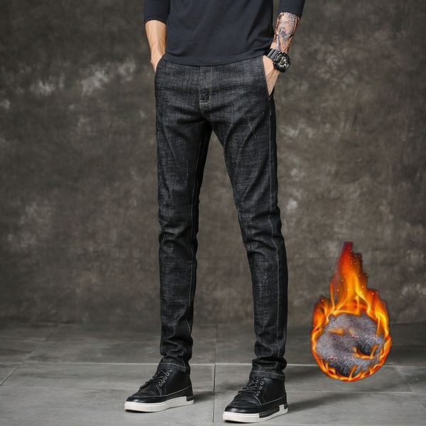 men's jeans winter men thick cotton straight streetwear black solid color casual pants male, Blue
men's jeans winter men thick cotton straight streetwear black solid color casual pants male, Blue
