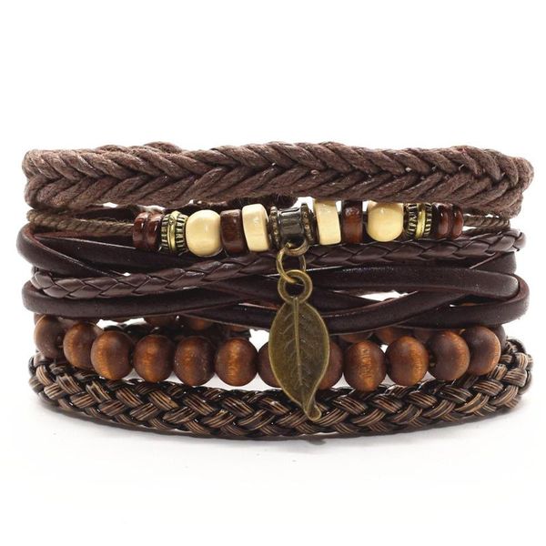 trendy vintage 3-4pcs/set handmade woven genuine leather rudder leaf lucky 8 charm women bracelets men homme femme male jewelry, Golden;silver
trendy vintage 3-4pcs/set handmade woven genuine leather rudder leaf lucky 8 charm women bracelets men homme femme male jewelry, Golden;silver