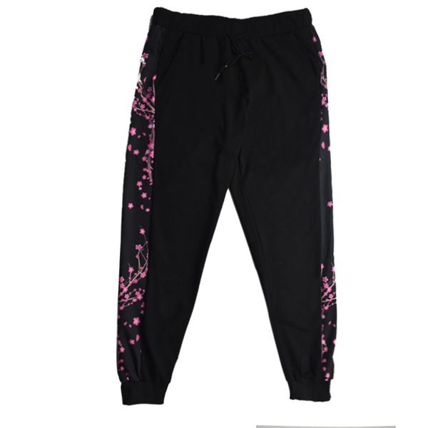 plus size men's fat men's plus size ice silk pants, feet pants, ultra-thin sports pants, Black