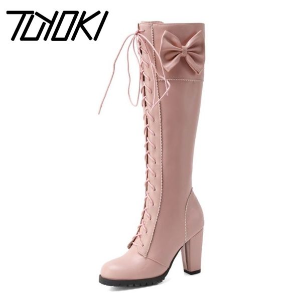 boots tuyoki 2021 knee high round toe chunky heel zipper lace up bowtie shoes sweet ladies footwear size 32-43, Black
boots tuyoki 2021 knee high round toe chunky heel zipper lace up bowtie shoes sweet ladies footwear size 32-43, Black