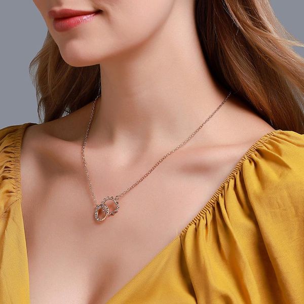 double circles pendant necklace clavicle chain women alloy necklaces neck ornament bmf88, Silver
double circles pendant necklace clavicle chain women alloy necklaces neck ornament bmf88, Silver