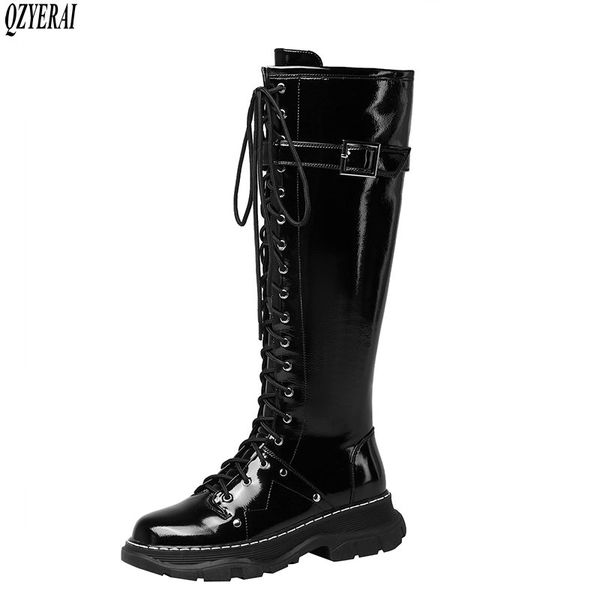 qzyerai new winter genuine leather knee boots women boots motorcycle female bottom of the thick warm women shoes, Black
qzyerai new winter genuine leather knee boots women boots motorcycle female bottom of the thick warm women shoes, Black