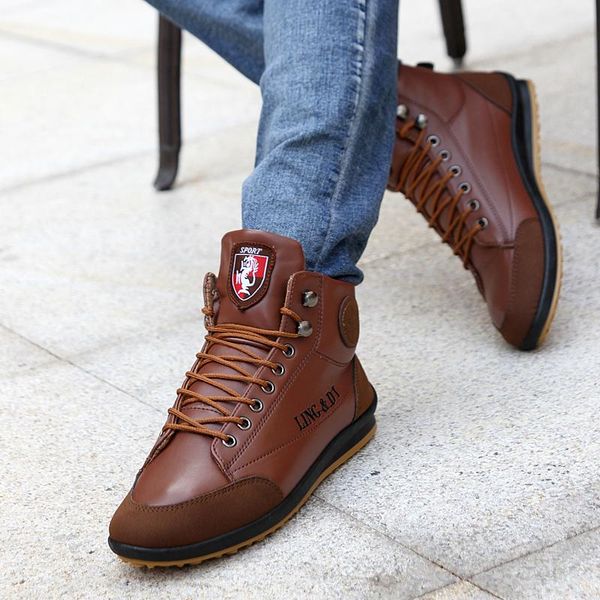 boots fashion men leather warm cotton lace up flat ankle retro casual autumn winter men's sneakers, Black
boots fashion men leather warm cotton lace up flat ankle retro casual autumn winter men's sneakers, Black