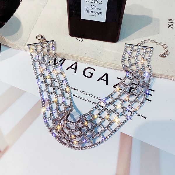 pendant necklaces korea style rhinestones choker minority width mesh clavicle chain necklace for women fashion neck jewelry accessories, Silver
pendant necklaces korea style rhinestones choker minority width mesh clavicle chain necklace for women fashion neck jewelry accessories, Silver