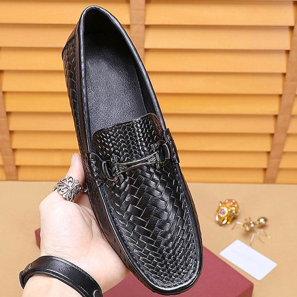 leather casual shoes designer men's high-quality handmade leather flat shoes slip on loafers on driving shoes with original box qwy, Black
leather casual shoes designer men's high-quality handmade leather flat shoes slip on loafers on driving shoes with original box qwy, Black