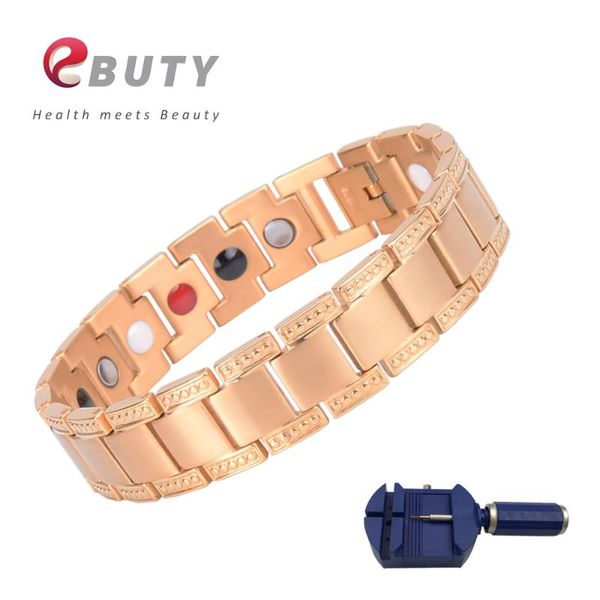 ebuty men gold bracelet titanium magnet energy health fashion jewelry gift bracelets wristband sport for good sleeping, Black
ebuty men gold bracelet titanium magnet energy health fashion jewelry gift bracelets wristband sport for good sleeping, Black