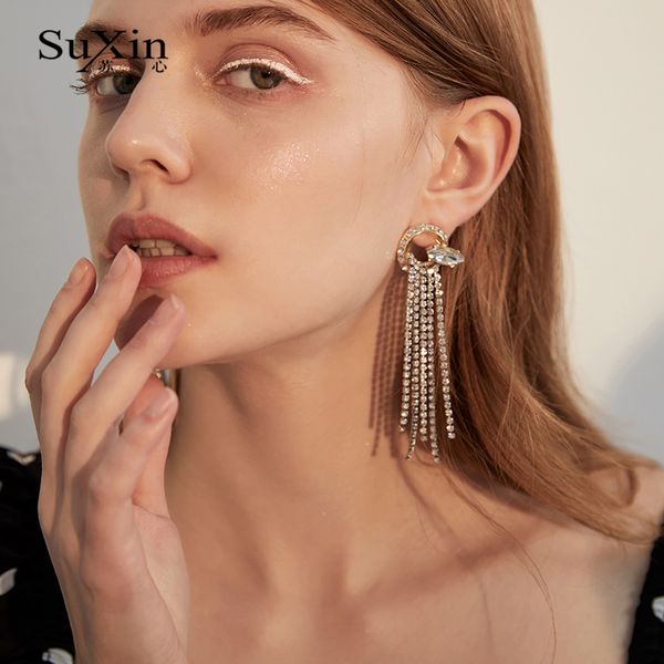 suxin earrings 2020 new simple round tassel earrings for women long artificial crystal pendant jewelry gift, Silver
suxin earrings 2020 new simple round tassel earrings for women long artificial crystal pendant jewelry gift, Silver