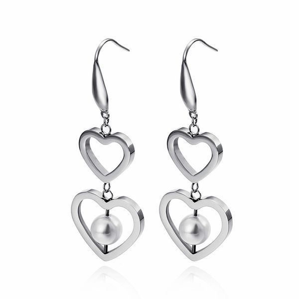 imitation pearl heart charm dangle earrings for women stainless steel double layer heart long statement earrings jewelry, Silver
imitation pearl heart charm dangle earrings for women stainless steel double layer heart long statement earrings jewelry, Silver