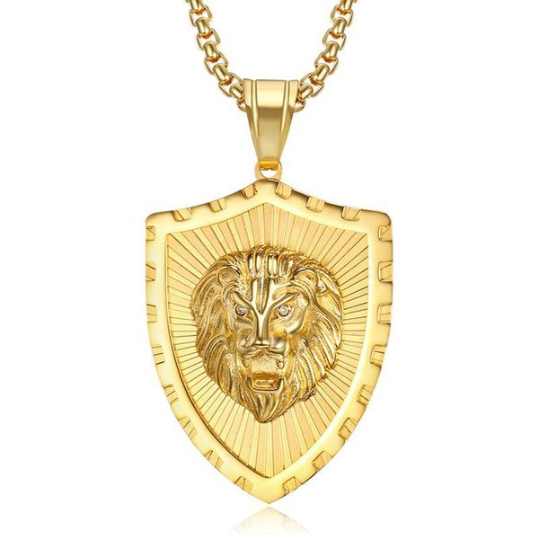 hip hop gold color stainless steel shield shape male lion animal pendants necklaces for men rapper jewelry drop shipping, Silver
hip hop gold color stainless steel shield shape male lion animal pendants necklaces for men rapper jewelry drop shipping, Silver