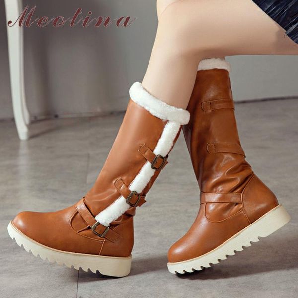 meotina winter snow boots women boots warm plush flat platform knee high buckle round toe shoes female new plus size 34-43, Black
meotina winter snow boots women boots warm plush flat platform knee high buckle round toe shoes female new plus size 34-43, Black