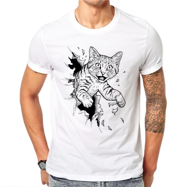 100% cotton summer fashion t shirt tee 3d frightened cat printed t-shirts men short sleeve slim fit clothing male
100% cotton summer fashion t shirt tee 3d frightened cat printed t-shirts men short sleeve slim fit clothing male