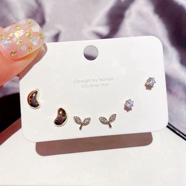 migga 3 pairs cubic zircon paved small bean bud stud earrings set gold color women earrings jewelry, Golden;silver
migga 3 pairs cubic zircon paved small bean bud stud earrings set gold color women earrings jewelry, Golden;silver