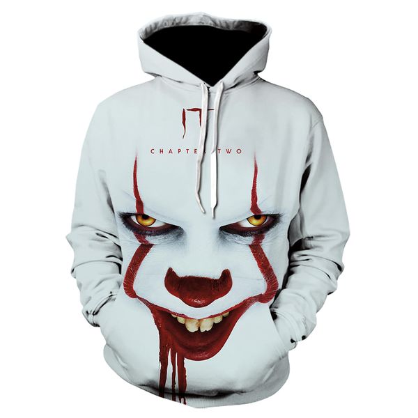 3d printed hoodies it chapter two, funny clown thriller terrorist movie jersey, oversized hip hop casual sweatshirts for men, Black
3d printed hoodies it chapter two, funny clown thriller terrorist movie jersey, oversized hip hop casual sweatshirts for men, Black