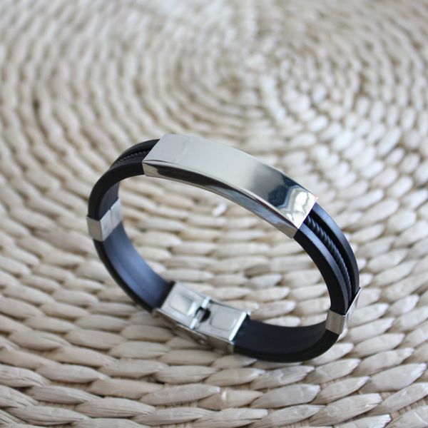 new fashion wristband black punk rubber silicone stainless steel men bracelets bangles pulseras hombre caucho, Golden;silver
new fashion wristband black punk rubber silicone stainless steel men bracelets bangles pulseras hombre caucho, Golden;silver