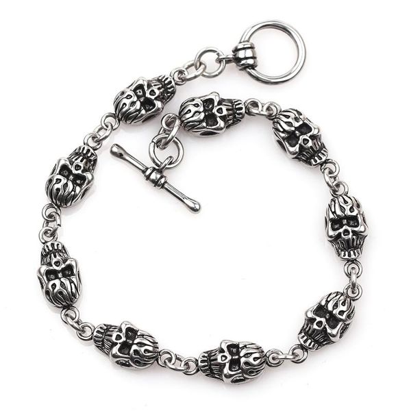 wholesale punk biker man skull charms bracelet chain fashion cool vintage retro bangles hip-hop accessorie for male jewelry gift, Black
wholesale punk biker man skull charms bracelet chain fashion cool vintage retro bangles hip-hop accessorie for male jewelry gift, Black