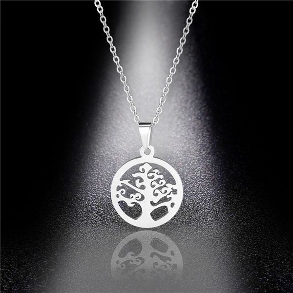 pendant necklaces tree of life necklace stainless steel lucky female titanium jewelry factory direct sales, Silver
pendant necklaces tree of life necklace stainless steel lucky female titanium jewelry factory direct sales, Silver