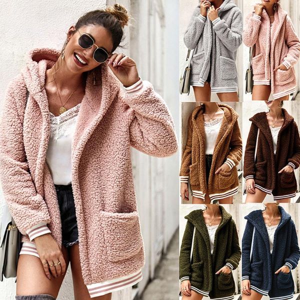 women's fur & faux elegant coat women 2021 autumn winter warm soft zipper jacket female plush overcoat pocket casual teddy outwear, Black
women's fur & faux elegant coat women 2021 autumn winter warm soft zipper jacket female plush overcoat pocket casual teddy outwear, Black