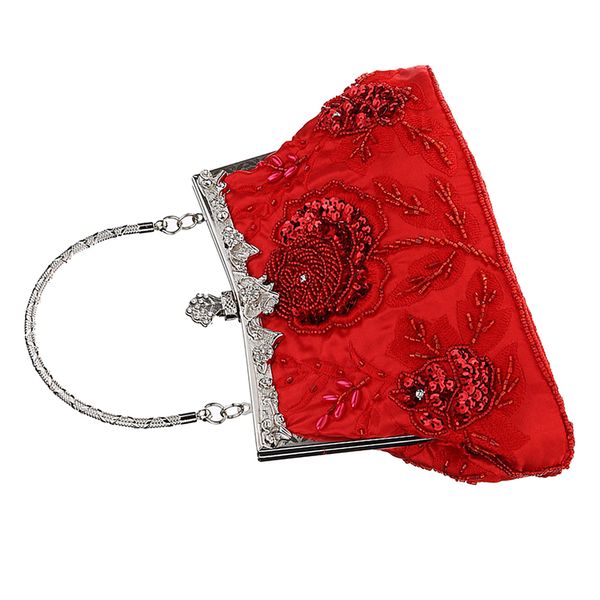 женщина вышивание вечера сумки кошелек сцепления плеча цепи сумка, Black;red 
женщина вышивание вечера сумки кошелек сцепления плеча цепи сумка, Black;red