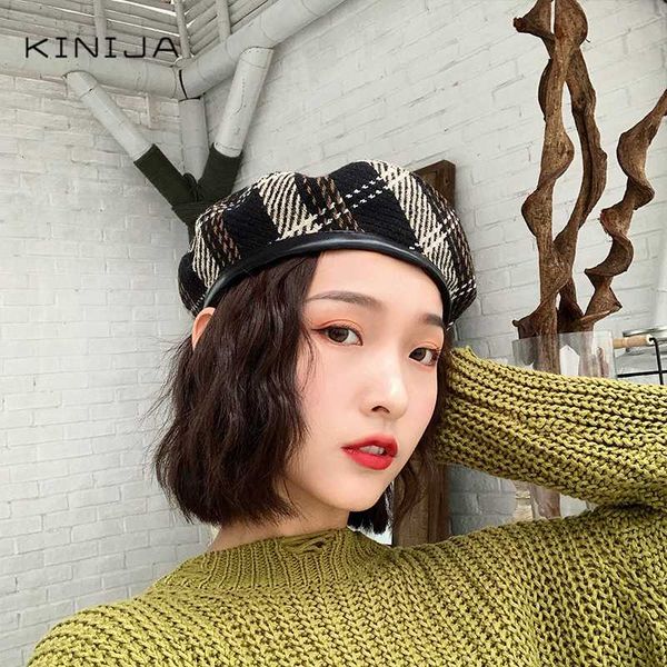 berets temperament plaid hat girl beret four seasons thin breathable british retro painter japanese versatile pumpkin, Blue;gray
berets temperament plaid hat girl beret four seasons thin breathable british retro painter japanese versatile pumpkin, Blue;gray