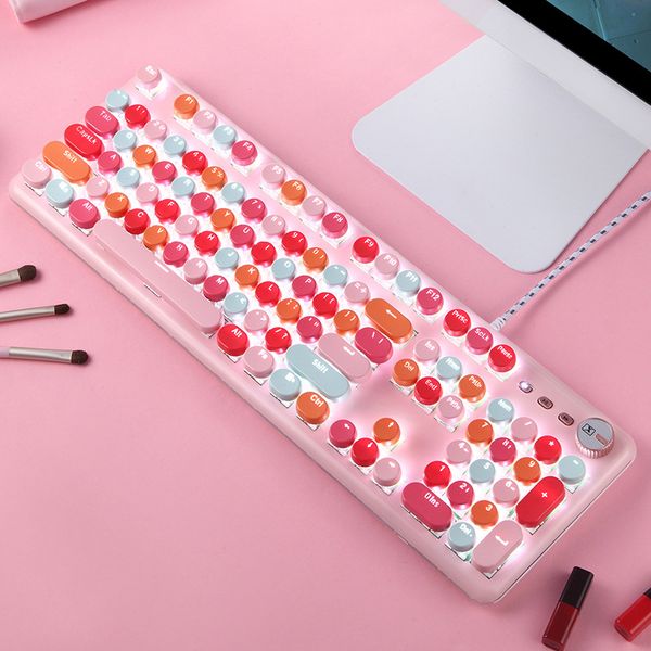 keyboards mixed color pink red k520 gaming mechanical keyboard with green switch lipstick punk retro keycaps for notebook lapdesktop
keyboards mixed color pink red k520 gaming mechanical keyboard with green switch lipstick punk retro keycaps for notebook lapdesktop