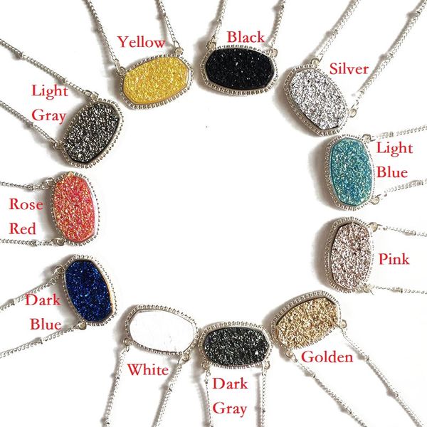 pendant necklaces oval style necklace gold resin druzy drusy designer brand jewelry for women girls, Silver
pendant necklaces oval style necklace gold resin druzy drusy designer brand jewelry for women girls, Silver