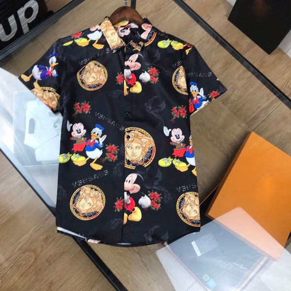 2020 men's shirt lapel button print casual lining short sleeve casual business top, White;black
2020 men's shirt lapel button print casual lining short sleeve casual business top, White;black