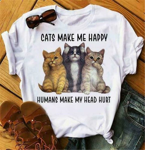cats make me happy humans make my head hurt men tshirt white cotton s-3xl classic custom design tee shirt
cats make me happy humans make my head hurt men tshirt white cotton s-3xl classic custom design tee shirt