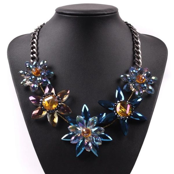 new model fashion autumn elegant jewelry black chain brand bib statement pendant crystal flower luxury necklace for women, Silver
new model fashion autumn elegant jewelry black chain brand bib statement pendant crystal flower luxury necklace for women, Silver