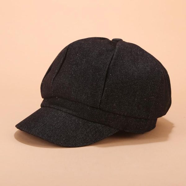 japanese solid color octagonal hat female fashion street british style retro painter hat casual sun, Blue;gray
japanese solid color octagonal hat female fashion street british style retro painter hat casual sun, Blue;gray