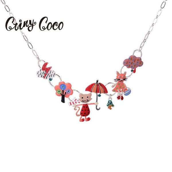 chains colorful enamel chokers necklaces for women 2021 statement fashion animals cats alloy tree cloud women's necklace vintage, Silver
chains colorful enamel chokers necklaces for women 2021 statement fashion animals cats alloy tree cloud women's necklace vintage, Silver