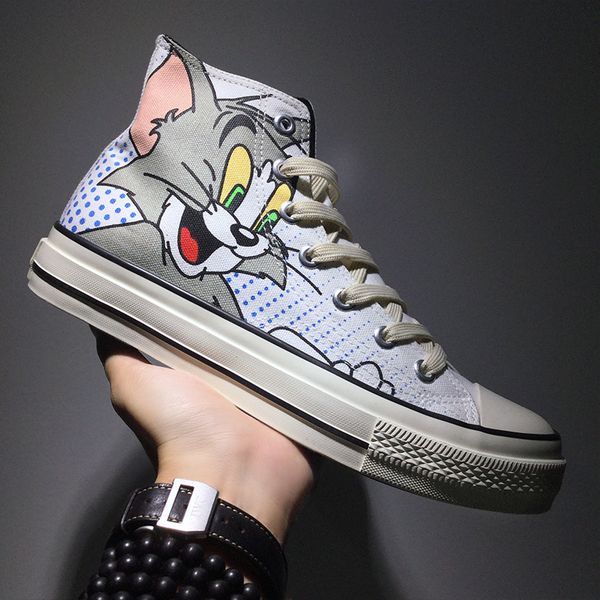 men canvas shoes 2020 new arrival high sneakers causal shoes tom&jerry print stylish male vulcanize footwear back to school, Black
men canvas shoes 2020 new arrival high sneakers causal shoes tom&jerry print stylish male vulcanize footwear back to school, Black