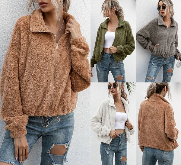 plush coat women's 2020 autumn winter zipper coat fashion casual ladies jacket, Black;brown
plush coat women's 2020 autumn winter zipper coat fashion casual ladies jacket, Black;brown